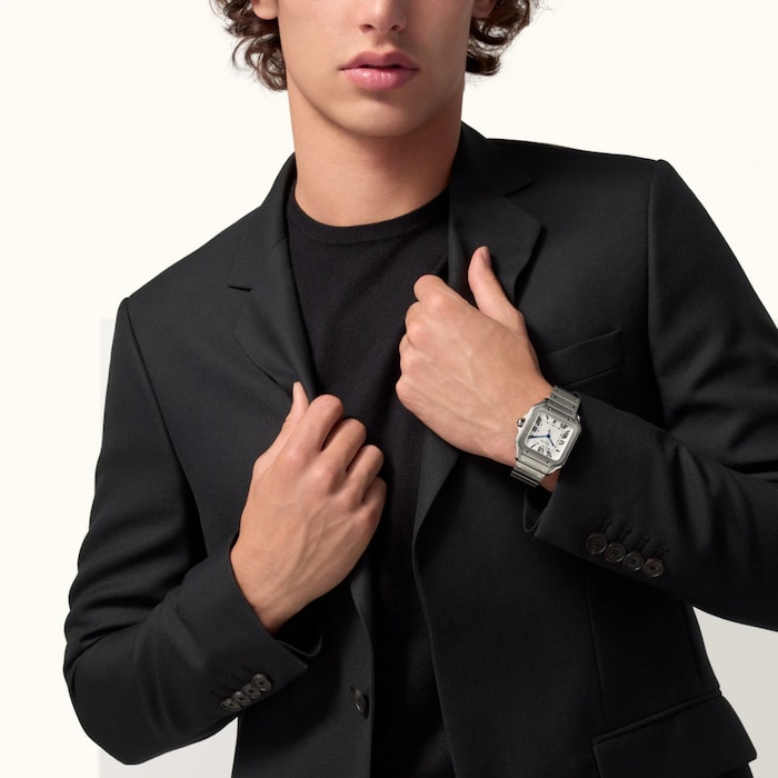 Cartier Santos Watch, Large Model, Mechanical Movement With Automatic Winding, Titanium Case