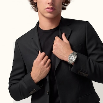 Cartier Santos Watch, Large Model, Mechanical Movement With Automatic Winding, Titanium Case