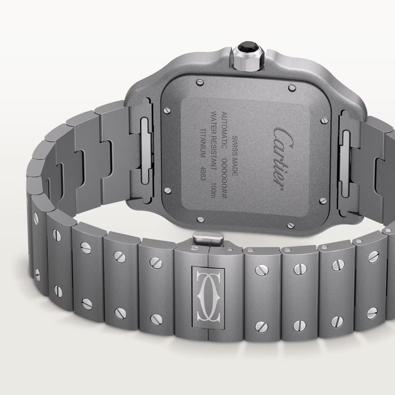 Cartier Santos Watch, Large Model, Mechanical Movement With Automatic Winding, Titanium Case