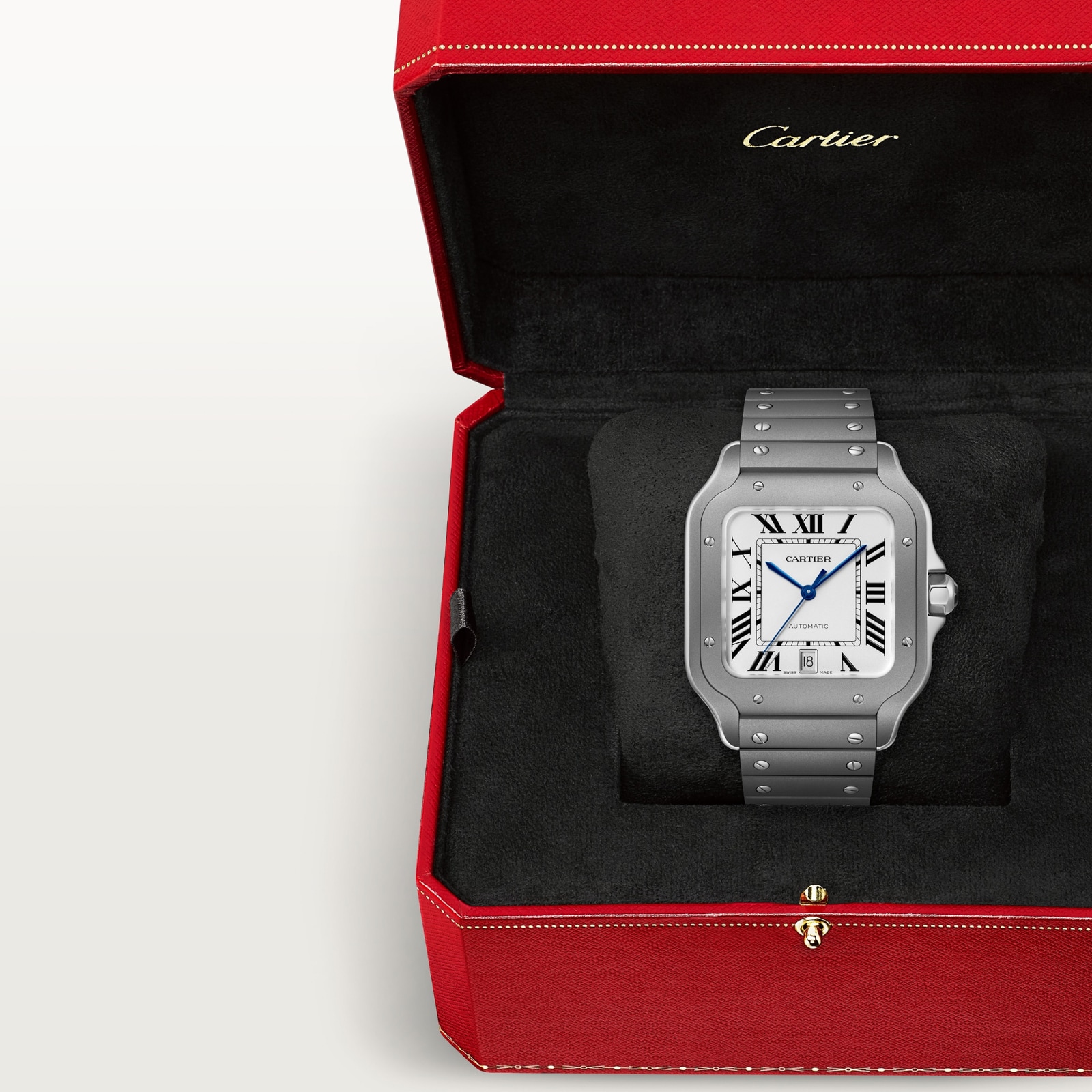 Cartier Santos Watch, Large Model, Mechanical Movement With Automatic Winding, Titanium Case