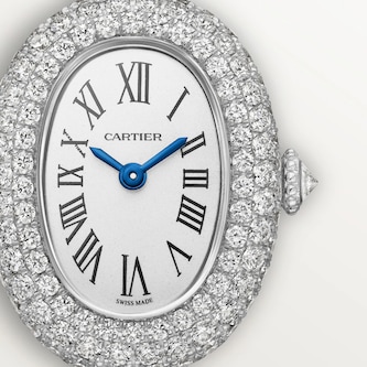 Cartier Baignoire watch, mini model, quartz movement. Rhodium-finish white gold