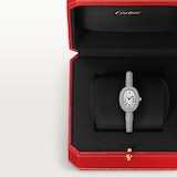 Cartier Baignoire watch, mini model, quartz movement. Rhodium-finish white gold
