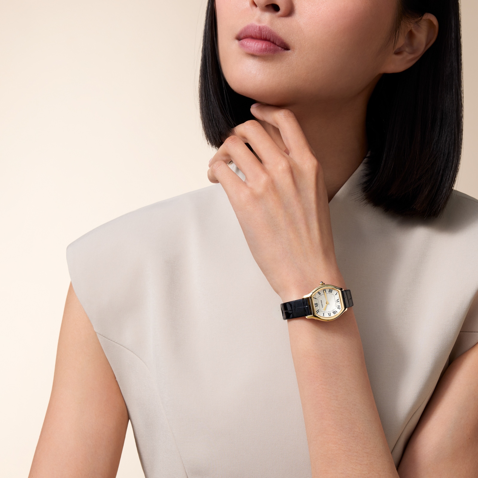 Cartier Tortue Watch, Small Model, High-Autonomy Quartz Movement, 18K Yellow Gold Case