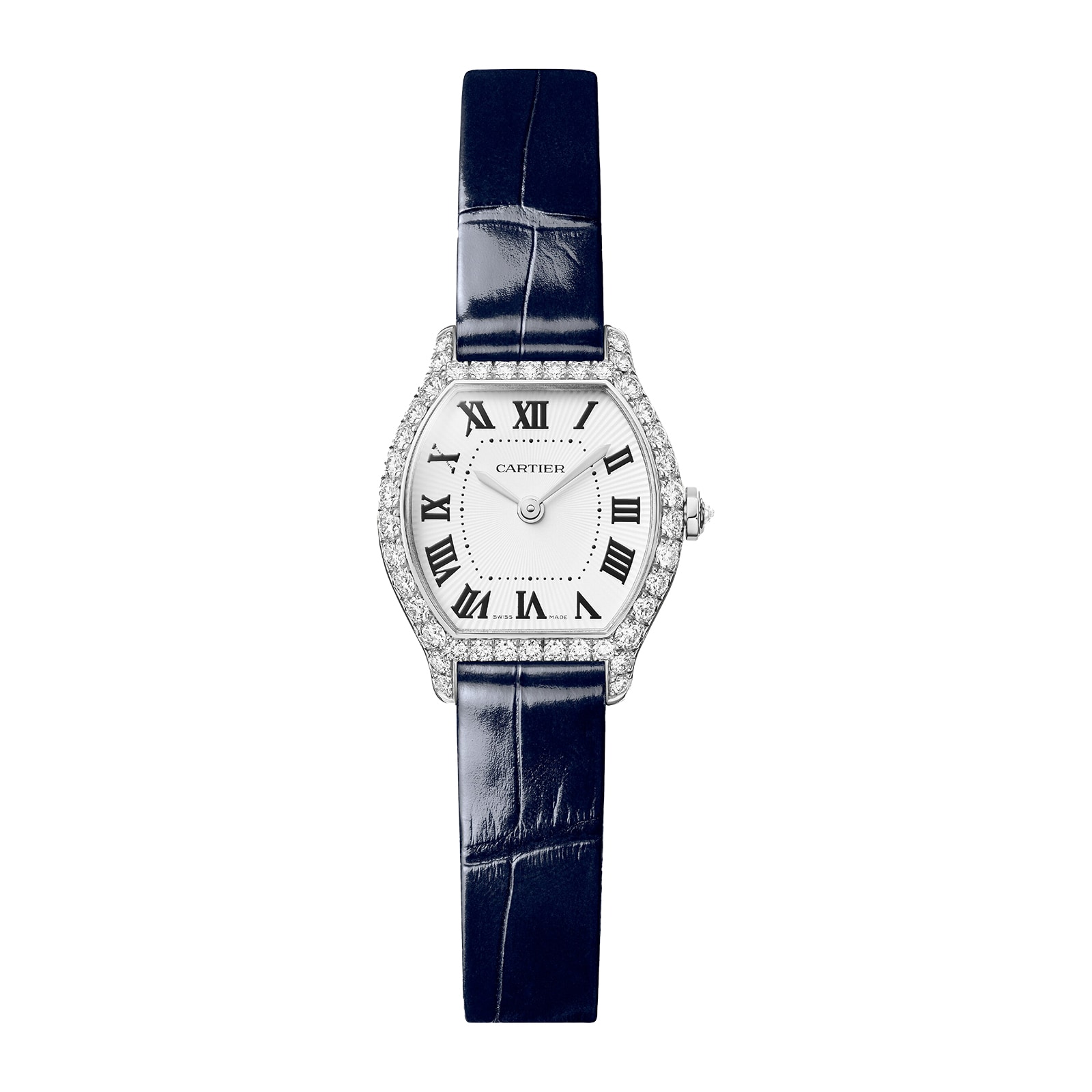 Cartier Tortue Watch, Mini Model, High-Autonomy Quartz Movement, 18K White Gold Case