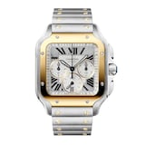 Cartier Santos watch, large model, Manufacture chronograph mechanical movement with automatic winding