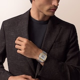 Cartier Santos watch, large model, Manufacture chronograph mechanical movement with automatic winding