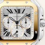 Cartier Santos watch, large model, Manufacture chronograph mechanical movement with automatic winding