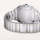 Cartier Santos watch, large model, Manufacture chronograph mechanical movement with automatic winding