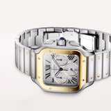 Cartier Santos watch, large model, Manufacture chronograph mechanical movement with automatic winding