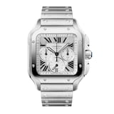 Cartier Santos watch, large model, Manufacture chronograph mechanical movement with automatic winding