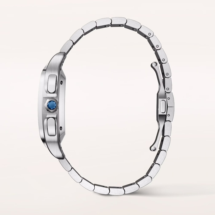 Cartier Santos watch, large model, Manufacture chronograph mechanical movement with automatic winding