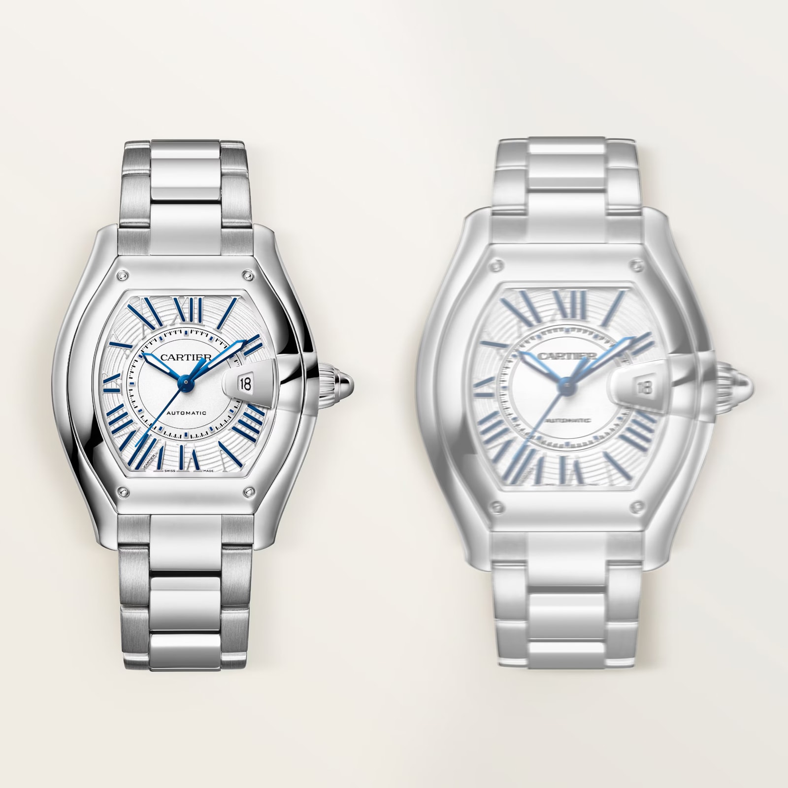 Cartier Roadster watch, medium model, Manufacture mechanical movement with automatic winding