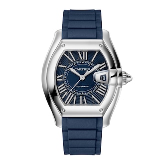 Cartier Roadster watch, large model, Manufacture mechanical movement with automatic winding, Steel case, blue PVD dial.