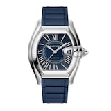 Cartier Roadster watch, large model, Manufacture mechanical movement with automatic winding, Steel case, blue PVD dial.