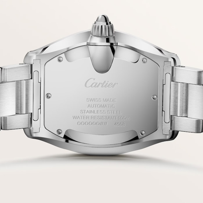 Cartier Roadster watch, large model, Manufacture mechanical movement with automatic winding, Steel case, blue PVD dial.