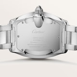 Cartier Roadster watch, large model, Manufacture mechanical movement with automatic winding, Steel case, blue PVD dial.