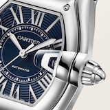 Cartier Roadster watch, large model, Manufacture mechanical movement with automatic winding, Steel case, blue PVD dial.