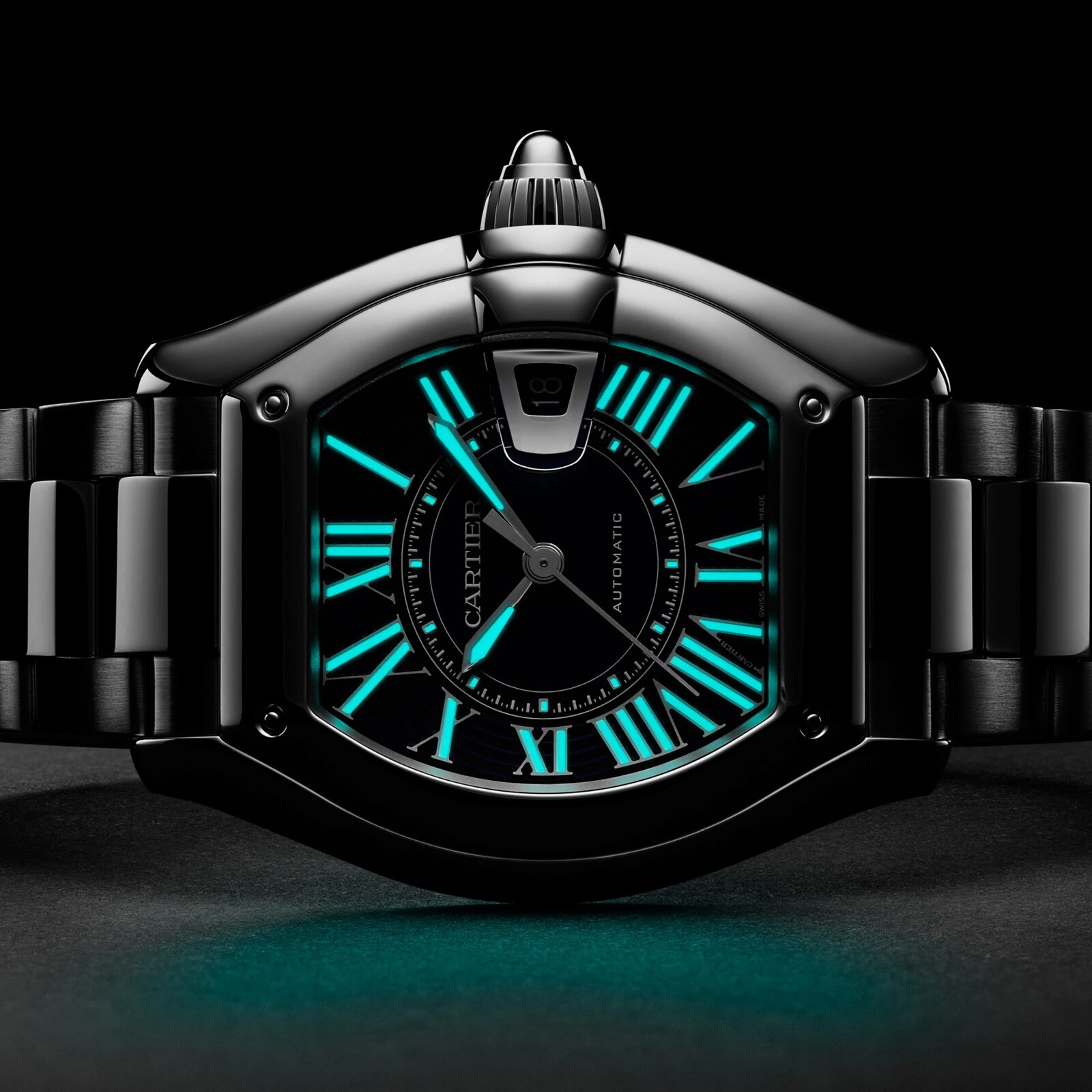 Cartier Roadster watch, large model, Manufacture mechanical