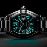 Cartier Roadster watch, large model, Manufacture mechanical movement with automatic winding, Steel case, blue PVD dial.