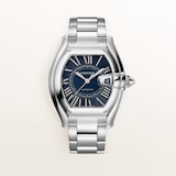 Cartier Roadster watch, large model, Manufacture mechanical movement with automatic winding, Steel case, blue PVD dial.