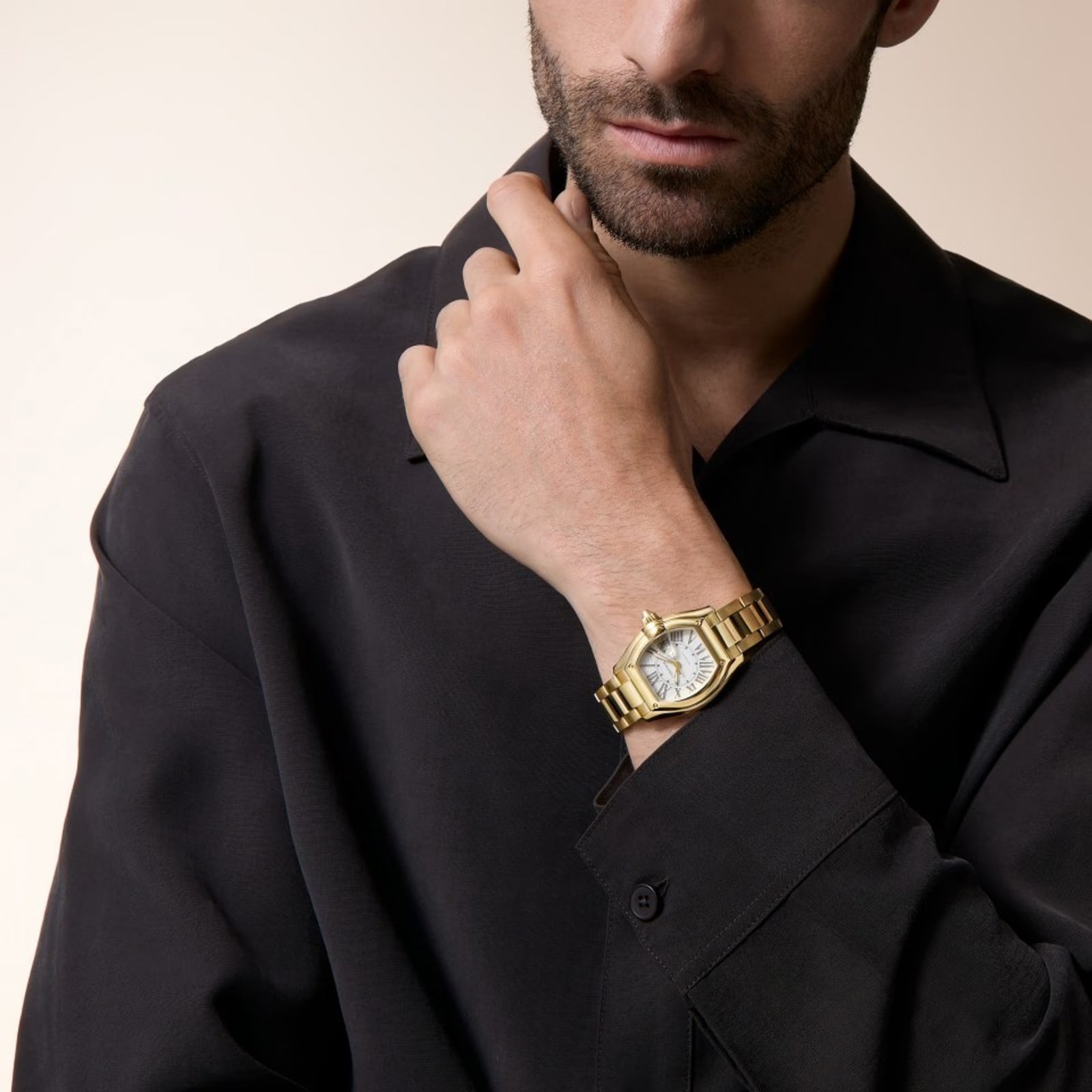 Cartier Roadster Watch, Medium Model, Manufacture Mechanical Movement With Automatic Winding, 18K Yellow Gold Case