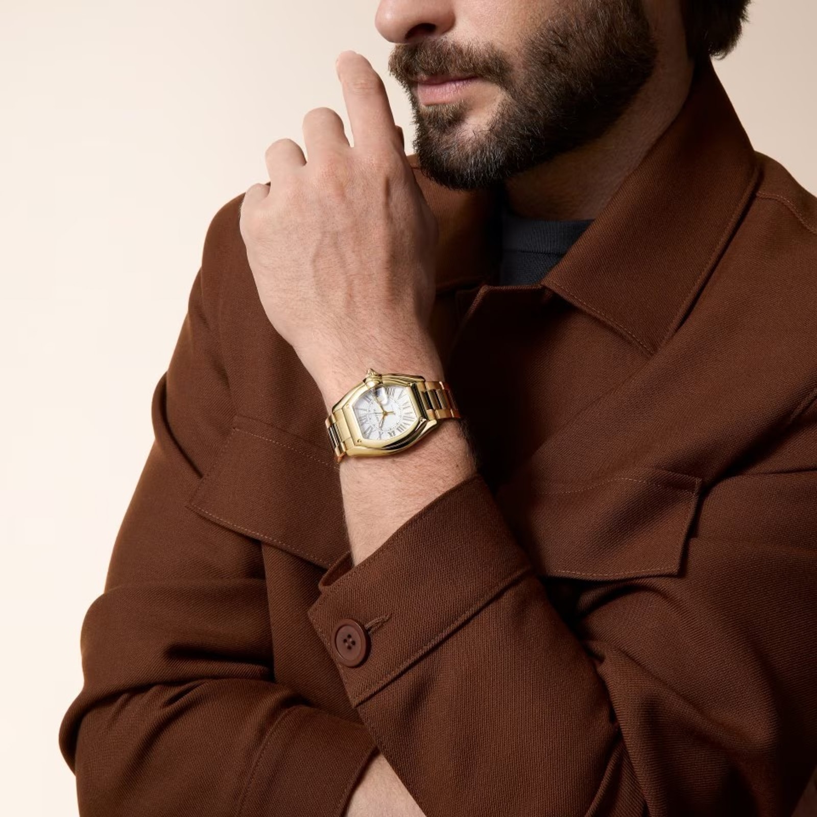 Cartier Roadster Watch, Large Model, Manufacture Mechanical Movement With Automatic Winding, 18K Yellow Gold Case