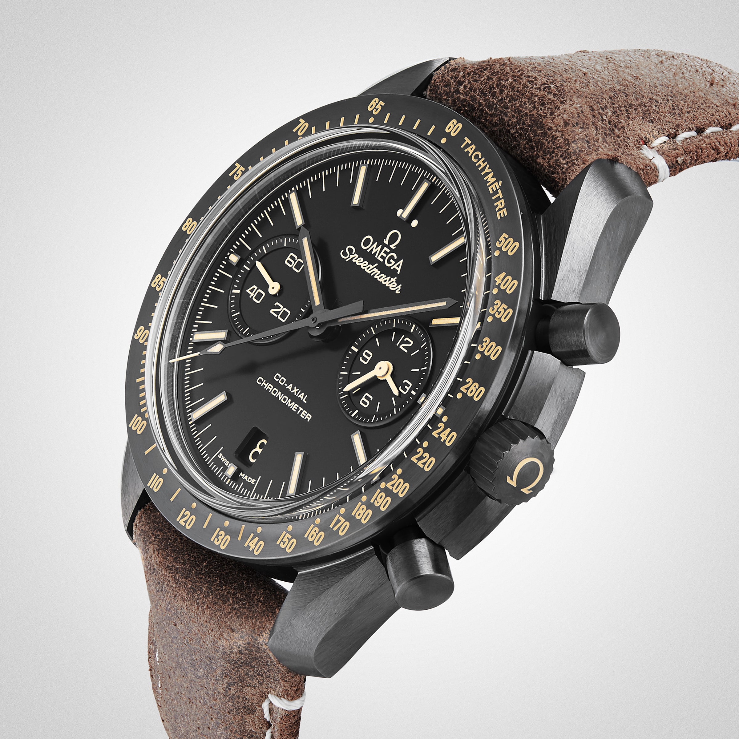 Omega dark side of hot sale the moon leather strap