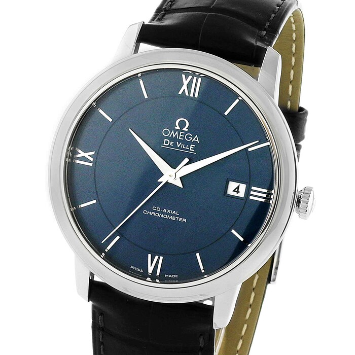 Omega De Ville Prestige Mens 39.5mm Automatic Co-Axial Blue Mens Watch