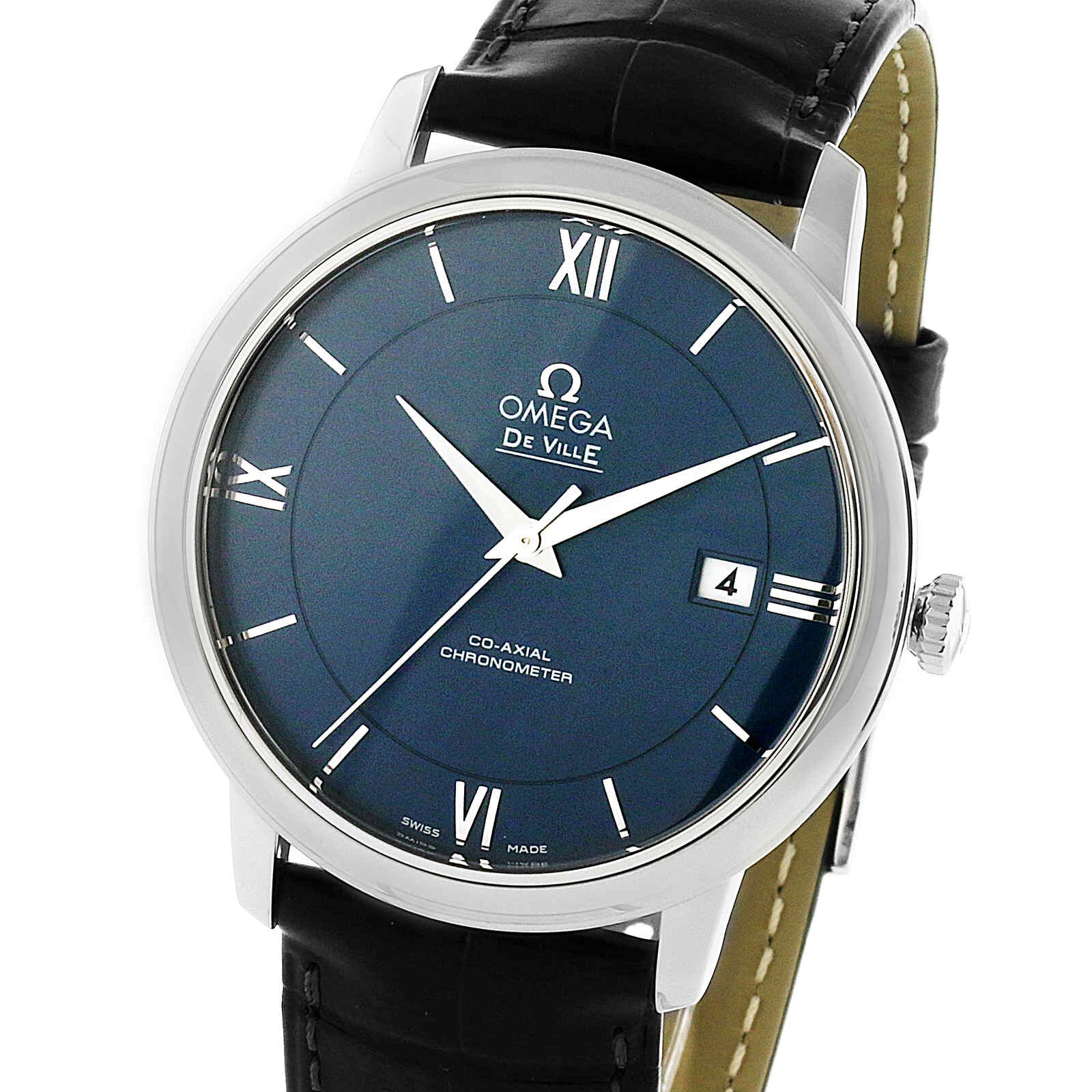 Omega De Ville Prestige Mens 39.5mm Automatic Co-Axial Blue Mens Watch
