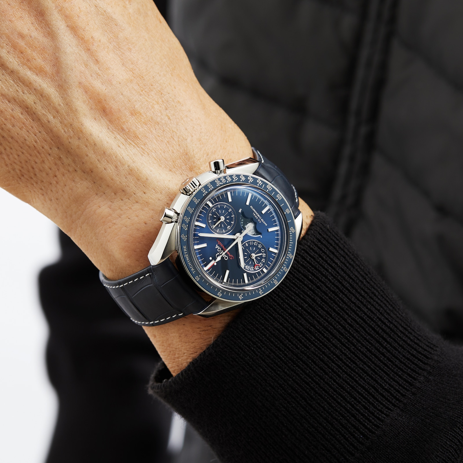 Omega Speedmaster Moonphase Co-Axial Master Chronometer Chronograph Mens Watch