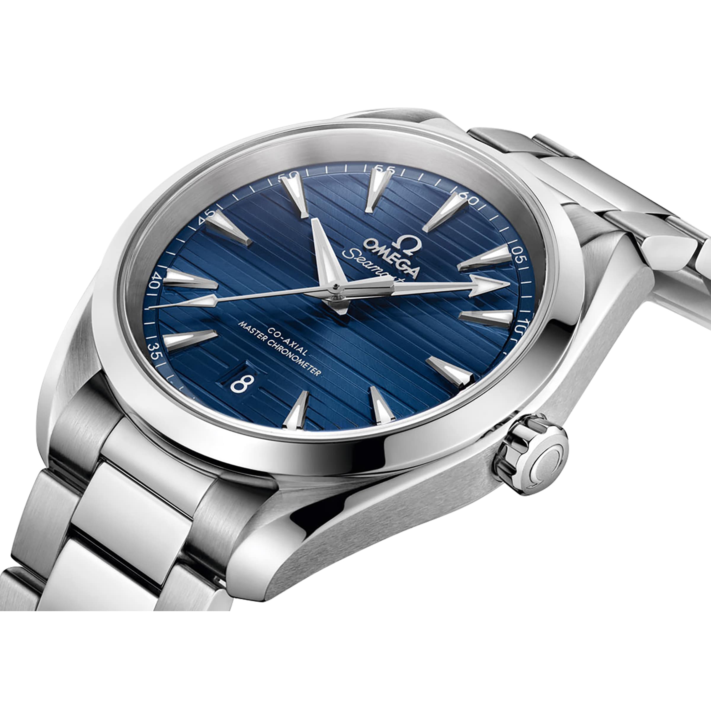 omega mens watch blue face