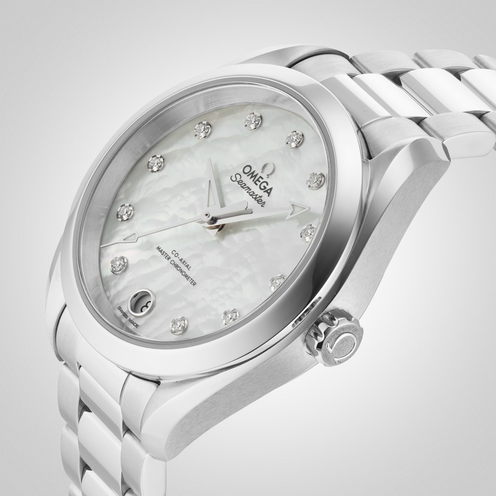 Omega seamaster aqua shop terra mother of pearl