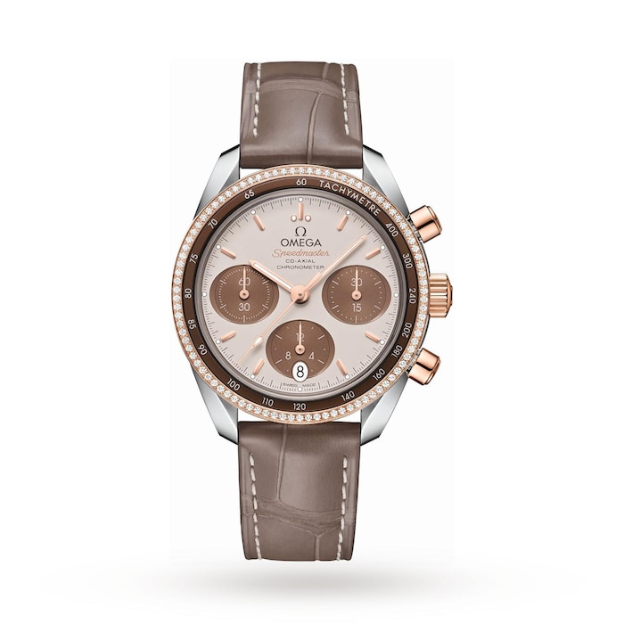 Omega Speedmaster 38 Ladies Co-Axial Chronograph Automatic Diamond Bezel Watch