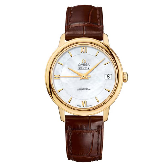 Omega De Ville Prestige 33mm, Yellow Gold On Leather Strap