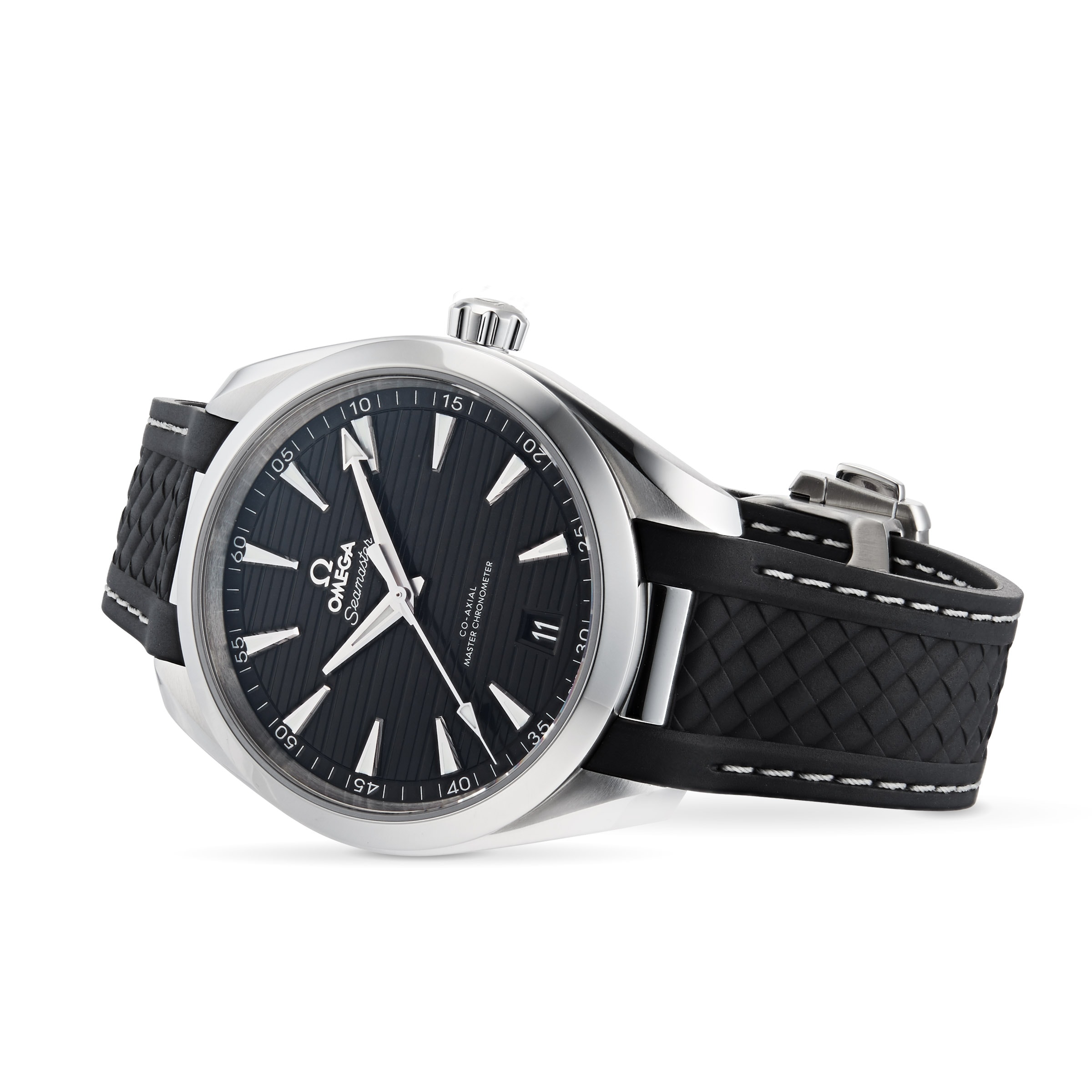 Omega aqua terra black rubber strap hotsell