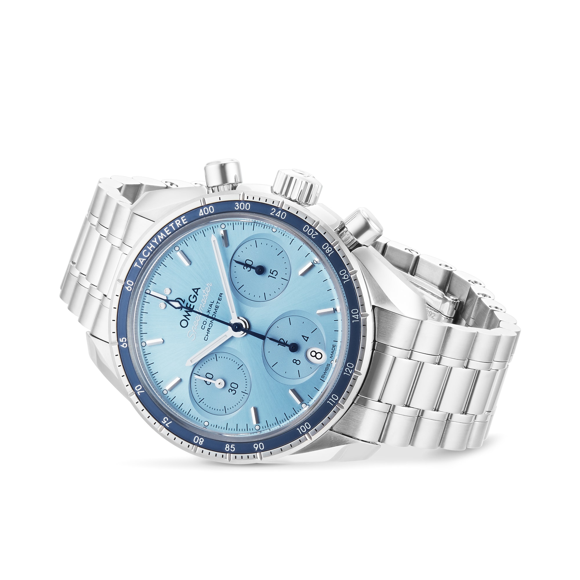 Omega speedmaster light blue sale