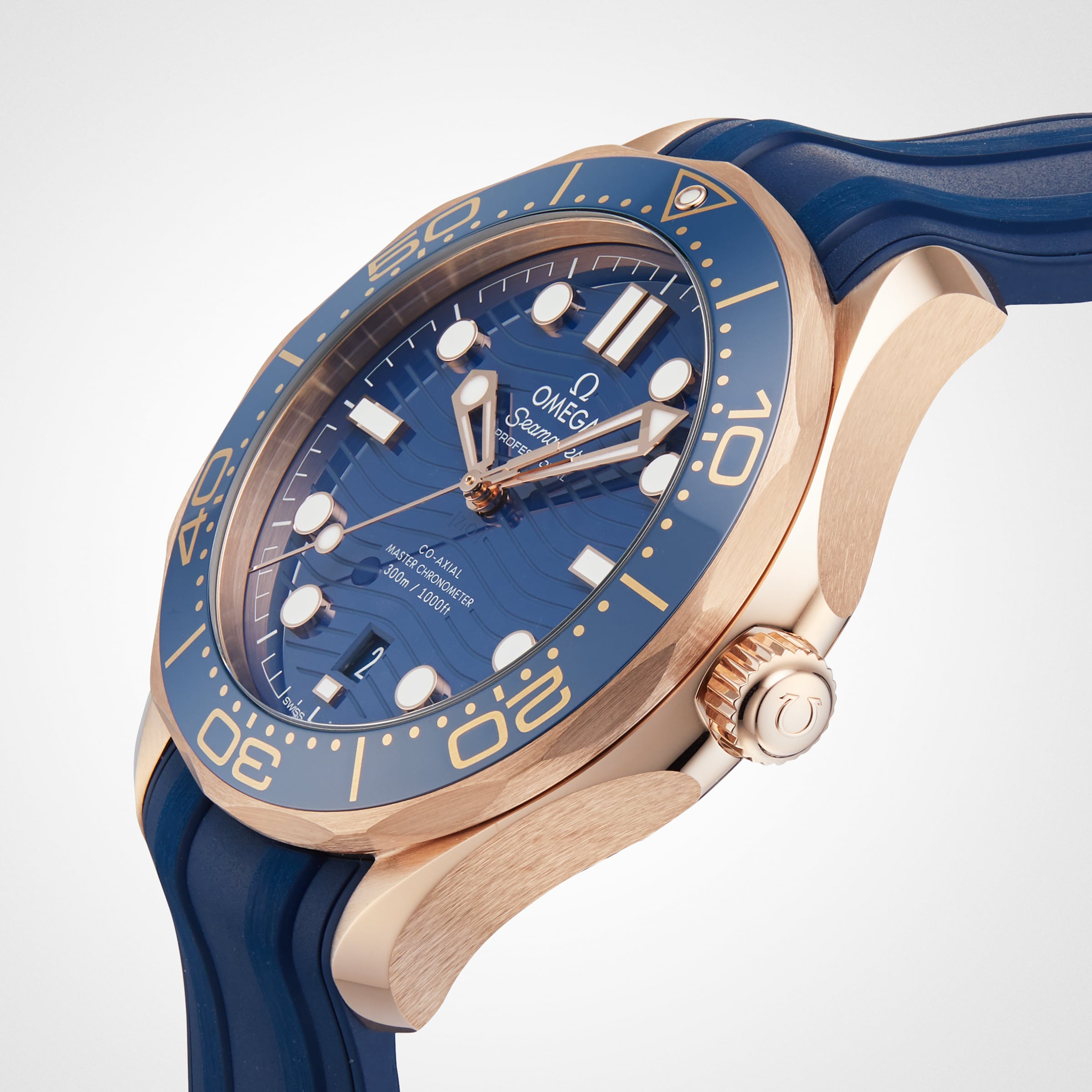 Omega seamaster clearance blue and gold