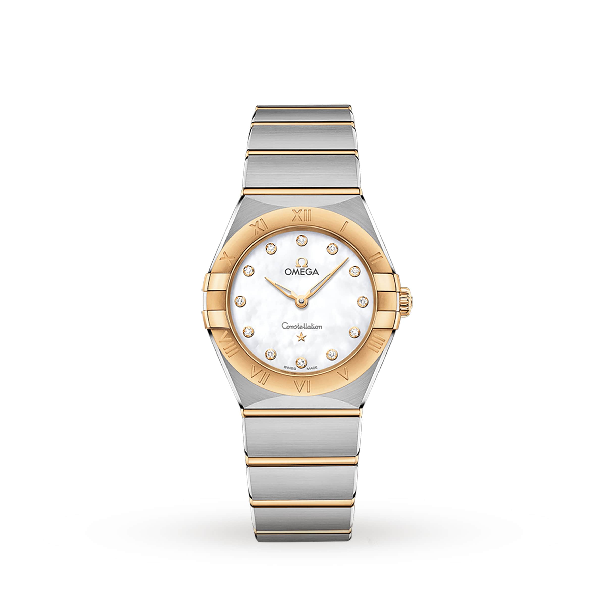 Omega Constellation Steel Rose Gold Diamond Mens Watch 123.25.35.20.52.001  | SwissWatchExpo - YouTube