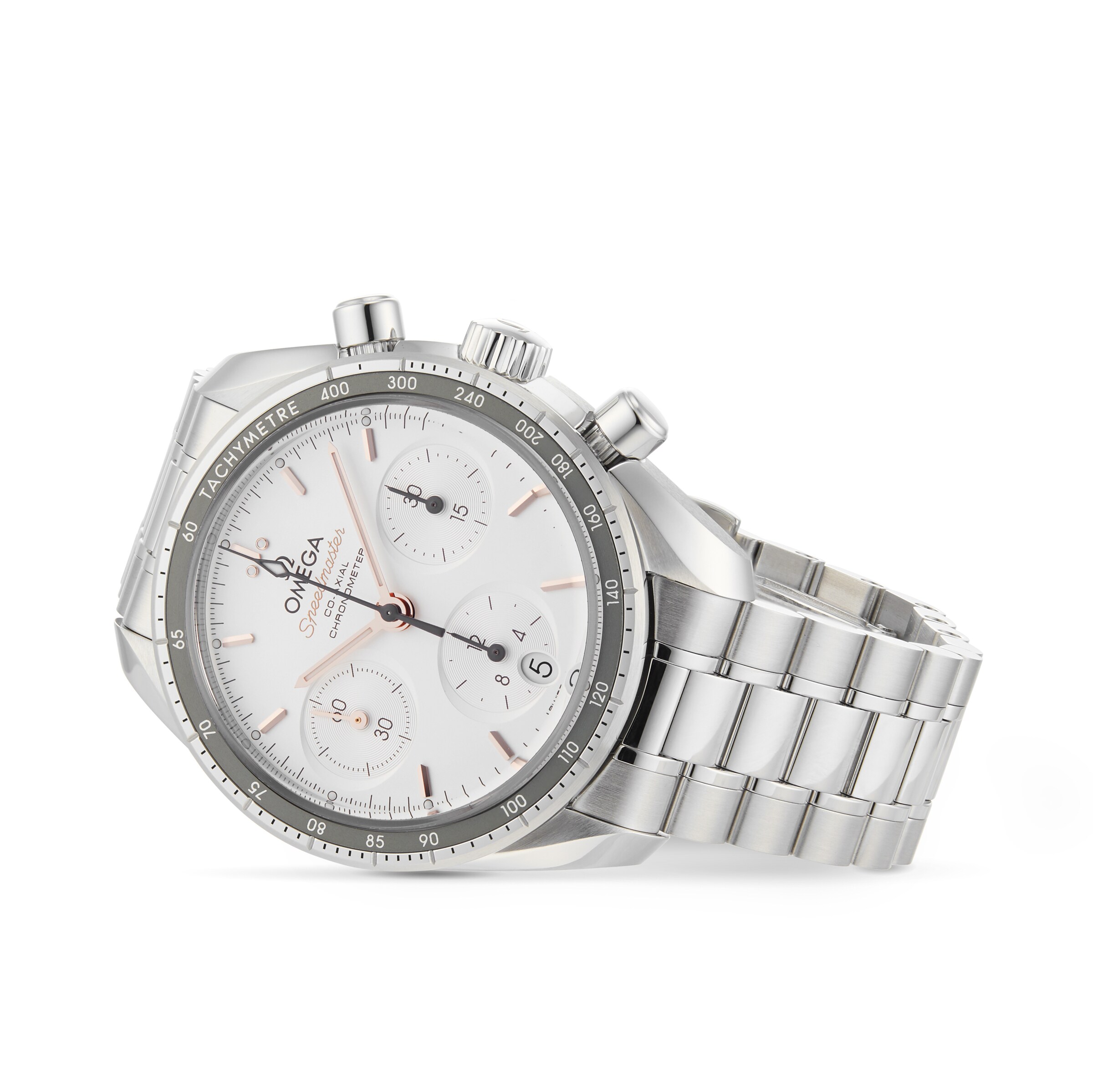 Omega chronograph white dial hot sale