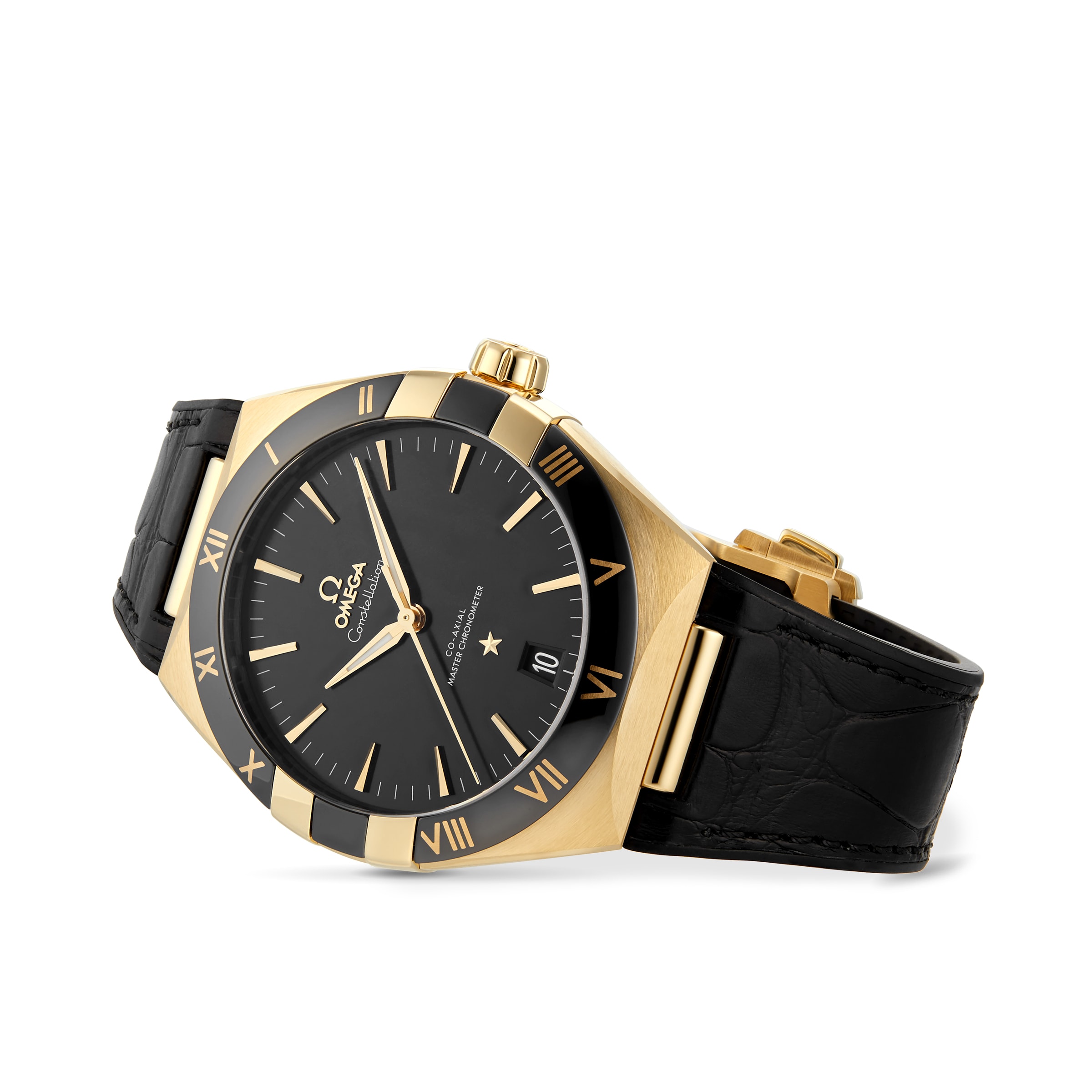 Mens gold omega outlet watch