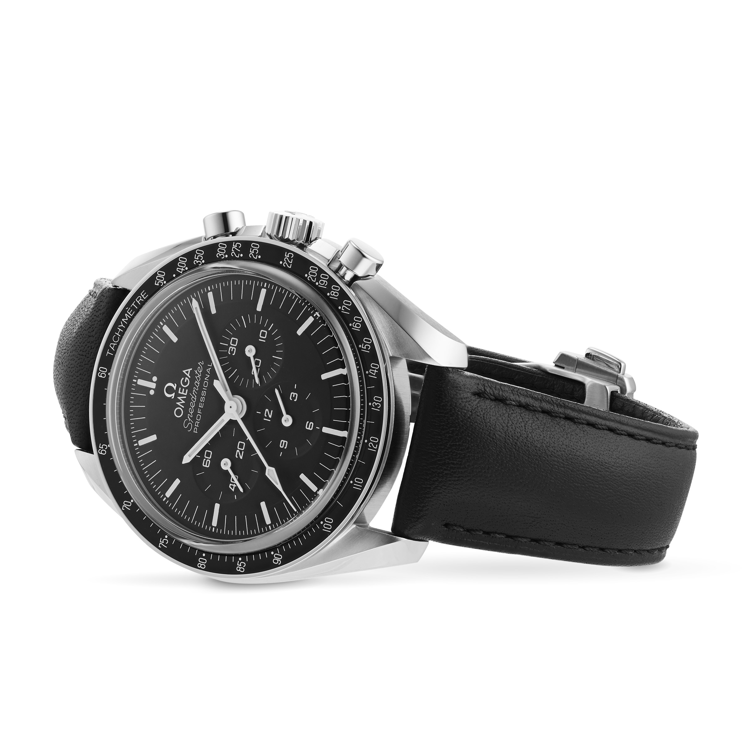 Omega speedmaster black outlet leather strap