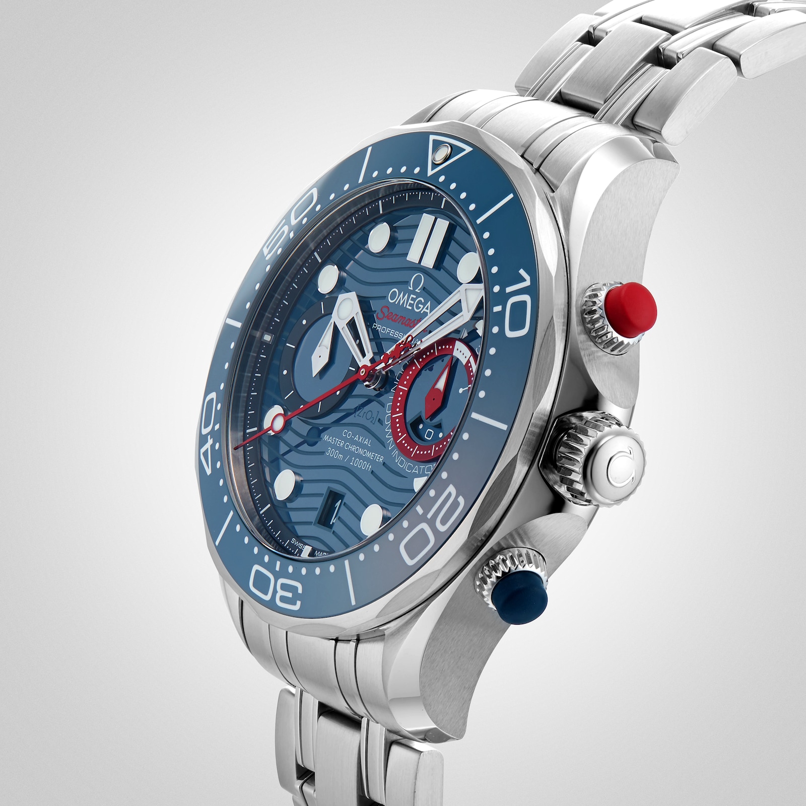 Omega Seamaster Diver Co-Axial Master Chronometer Chronograph 44mm Mens Watch