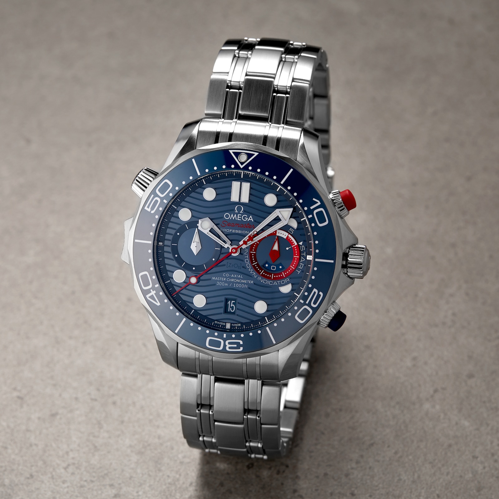 Omega Seamaster Diver Co-Axial Master Chronometer Chronograph 44mm Mens Watch