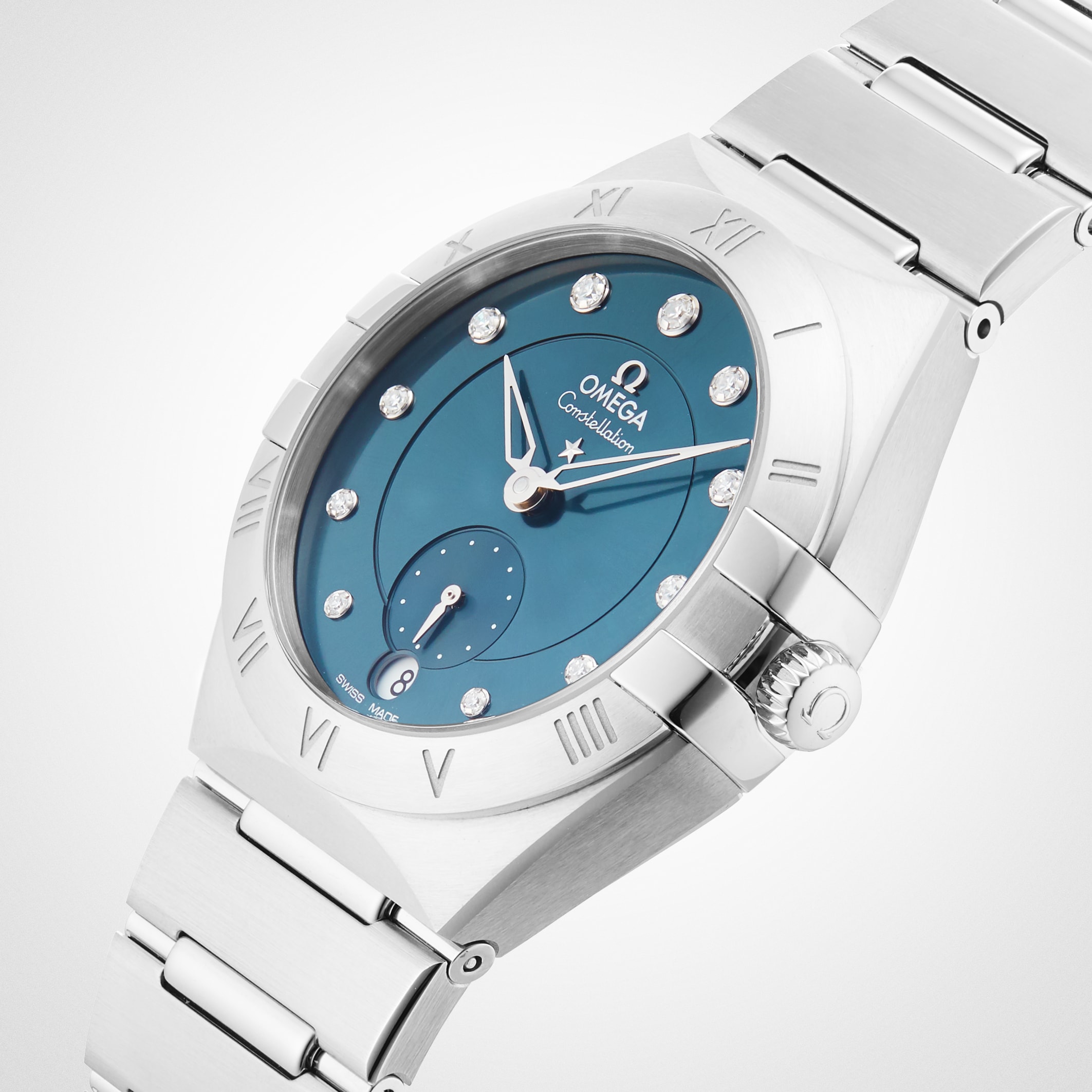 Omega constellation blue on sale dial ladies watch