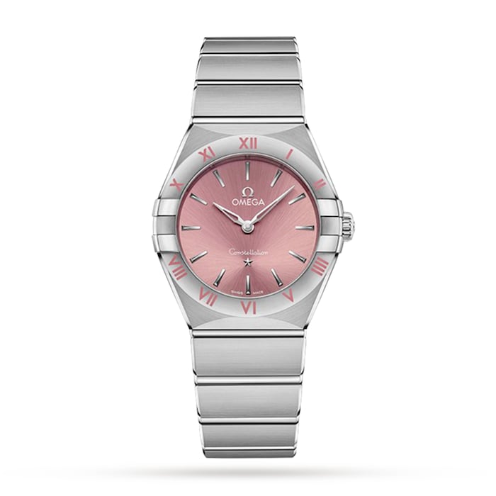 Omega Constellation Quartz Steel 28mm Ladies Watch Pink