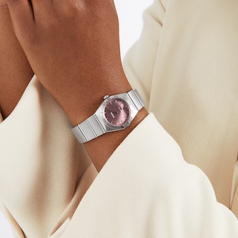 Omega Constellation Quartz Steel 28mm Ladies Watch Pink Omega Constellation Quartz Steel 28mm Ladies Watch Pink
