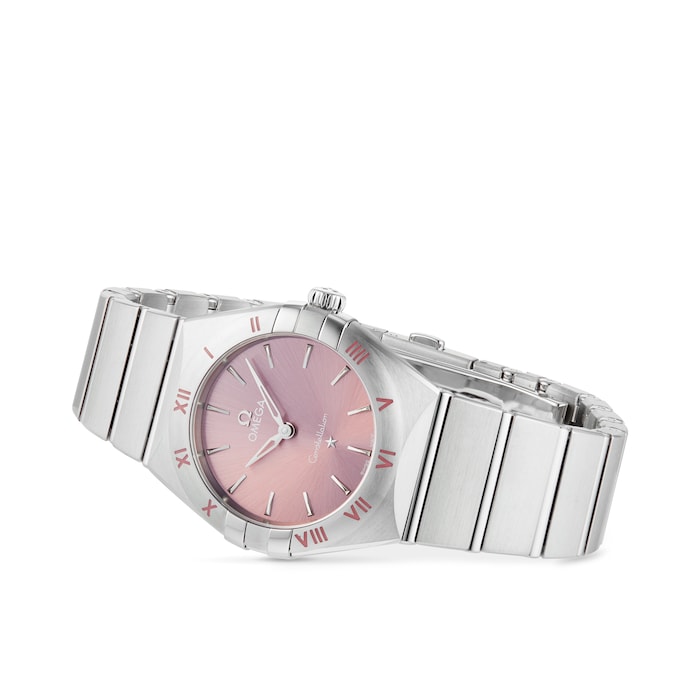 Omega Constellation Quartz Steel 28mm Ladies Watch Pink