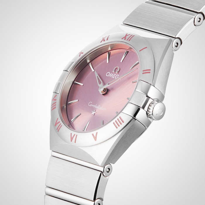 Omega Constellation Quartz Steel 28mm Ladies Watch Pink