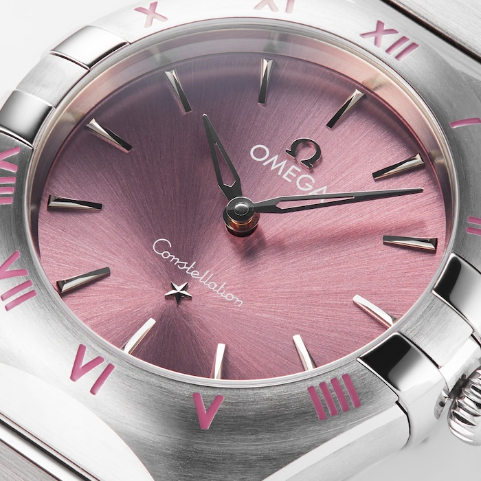 Omega Constellation Quartz Steel 28mm Ladies Watch Pink