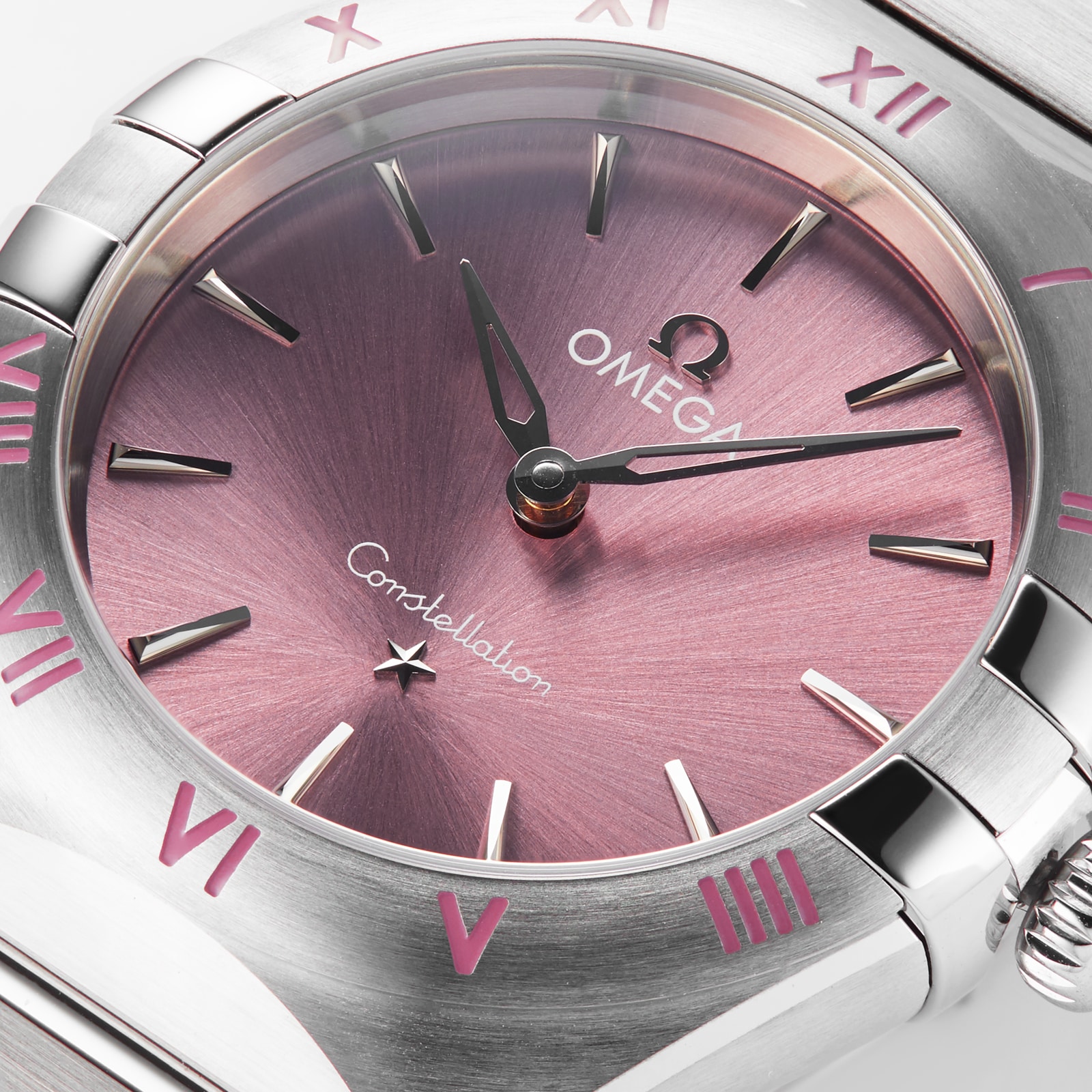Omega Constellation Quartz Steel 28mm Ladies Watch Pink